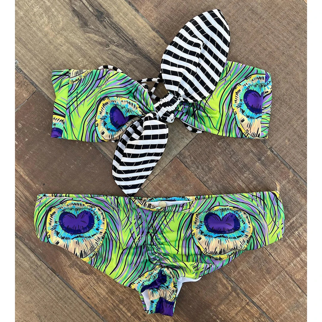 Sexy Print Brazilian Bikini Strappy Two Pieces Bikini Set Women Swimwear Low Wiast Dots Swimsuit Bikinis 2023 conjunto femenino