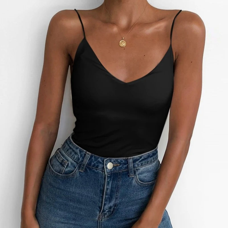 Women Thin Wild Solid Camis Vest Women Tank Tops Female 2023 Summer Sexy Strap Basic Tops Slim Sleeveless Camisole