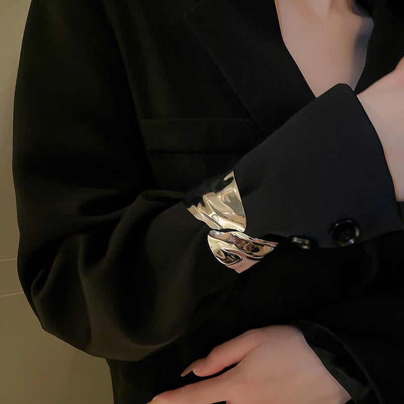 Metal Ring Multi-layer Geometric Alloy Bracelet For Women Exaggerated Cool Style Arm Ring Light Luxury Party Jewelry Accessories