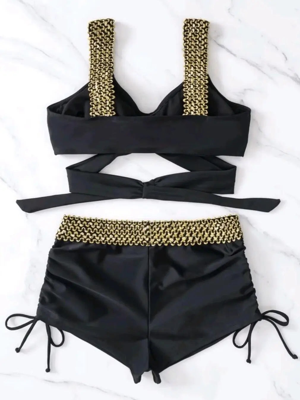 Bandeau Bikinis 2026 Women Black Swimsuit Sexy High Waist Swimwear Female Swimming Bathing Swim Suit Solid Beachwear Summer