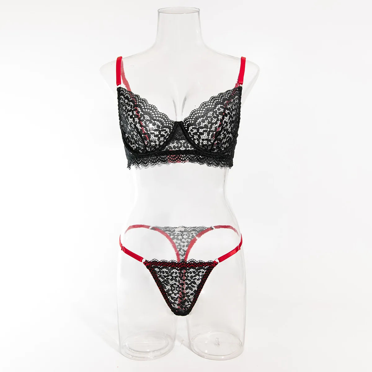 Krasapt Attractive Bilizna Intimate Lace Sexy Lingerie Set Women Hollow Out Patchwork Bra G-String Two Piece Sensual Erotic Suit