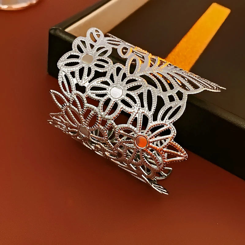 Metal Ring Multi-layer Geometric Alloy Bracelet For Women Exaggerated Cool Style Arm Ring Light Luxury Party Jewelry Accessories