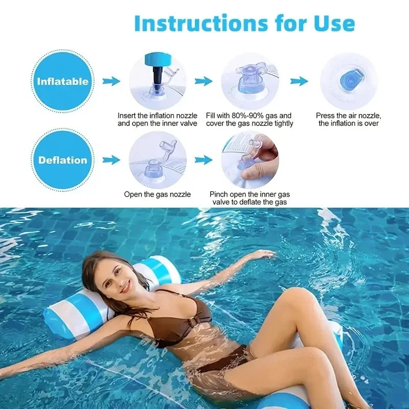 1PC Inflatable Float Hammock floaties for adults Perfect for Poolside Lounging This Summer Water Play Accessories