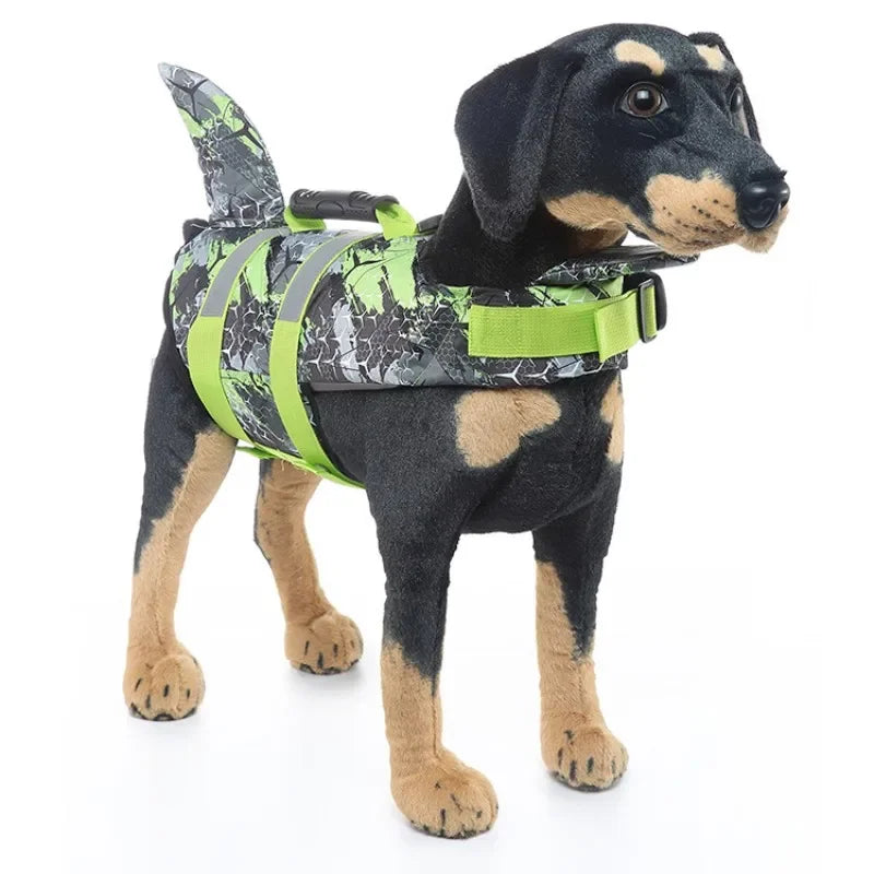 Pet Dog Life Jacket Vest Clothes Life Vest Collar Harness Pet Swimming Summer Swimwear Scales Shark Floating clothes swimsuit