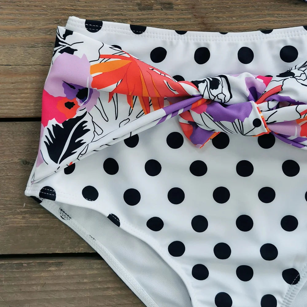 Sexy Print Brazilian Bikini Strappy Two Pieces Bikini Set Women Swimwear Low Wiast Dots Swimsuit Bikinis 2023 conjunto femenino